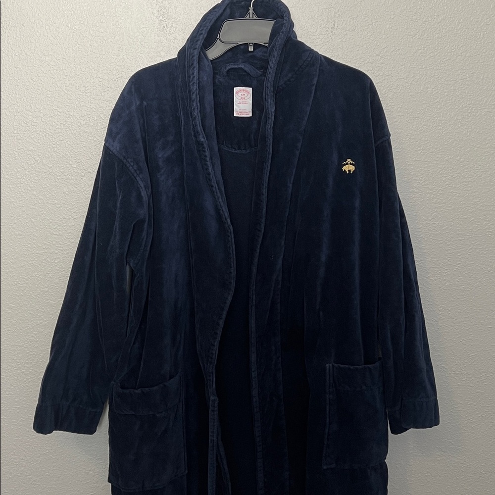 Brooks Brothers Cotton Corduroy Robe Blue Size S/M *Missing Belt